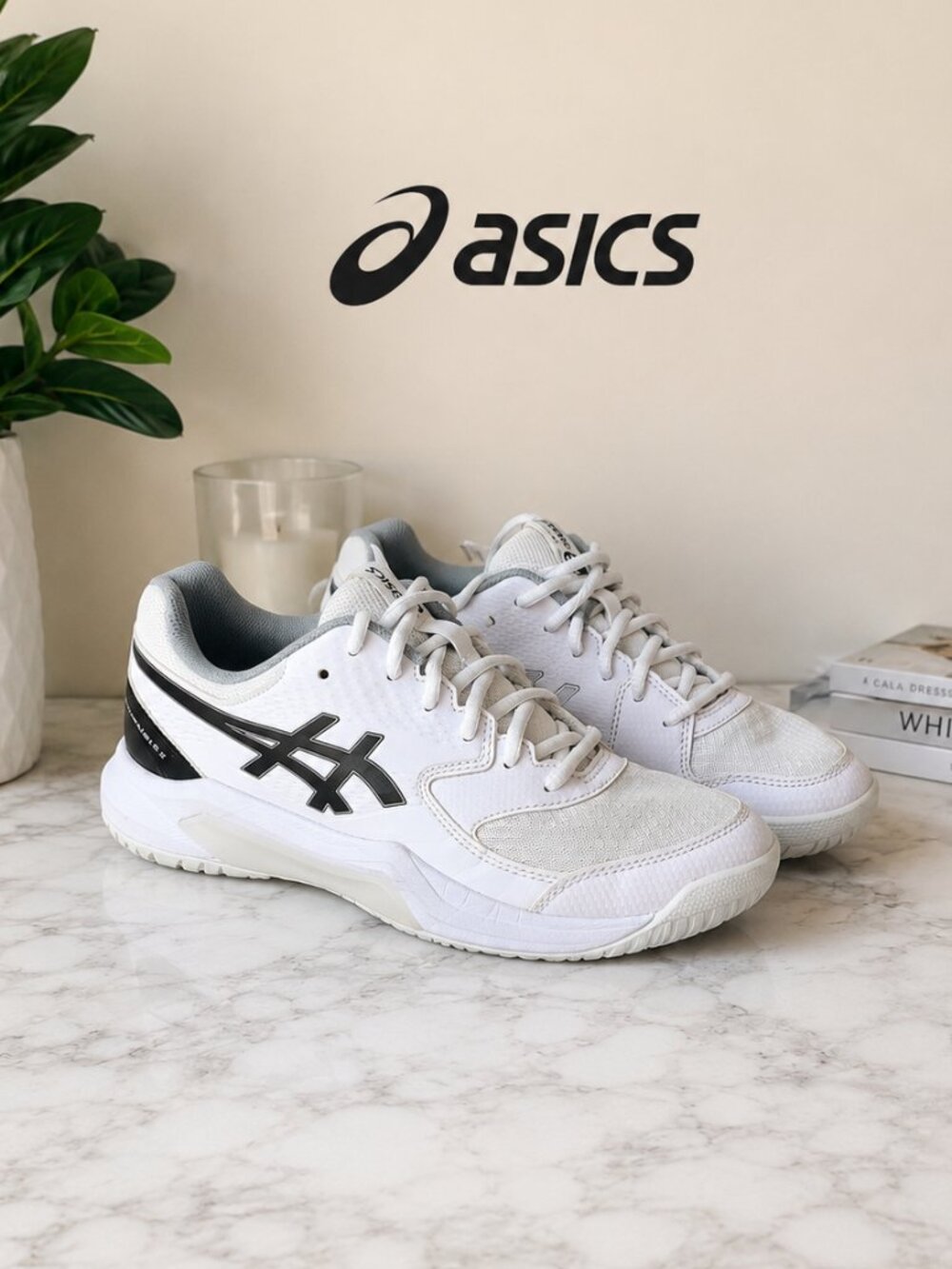 Asics Gel-Dedicate 8 Mens Tennis Shoes White Black 1041A408 Size 7